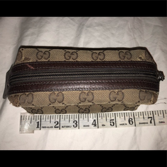 GUCCI Monogram Small Cosmetic Case Dark Brown! - Picture 3 of 8
